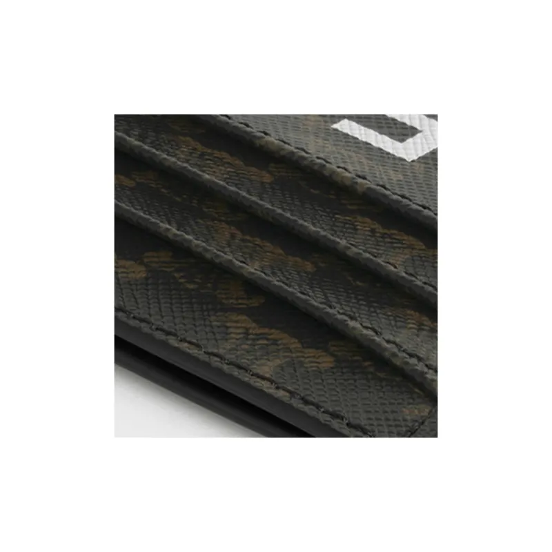 CELINE Canvas Coin Purses Card Holders Men's Black-5