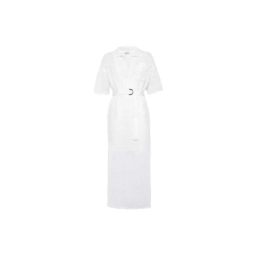 Brunello Cucinelli Short-Sleeved Dresses Women's Chalk White