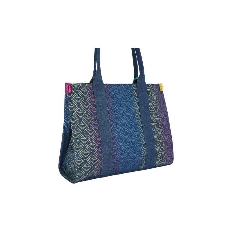 Kurt Geiger London Denim Fabric Canvas Bag Tote Bag Shopping Bag Handbag Large Size Women's Blue-2