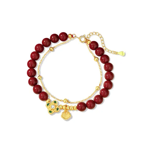 LUXLINE Cinnabar Jade Bracelets Women's