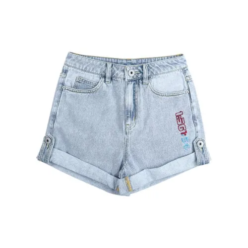 LALABOBO Denim Shorts Women's Medium Blue White