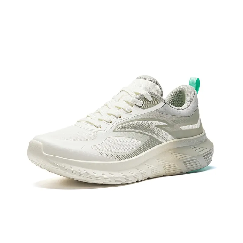 Anta Lightweight And Breathable Low Top Running Shoes Men's Gray White-1