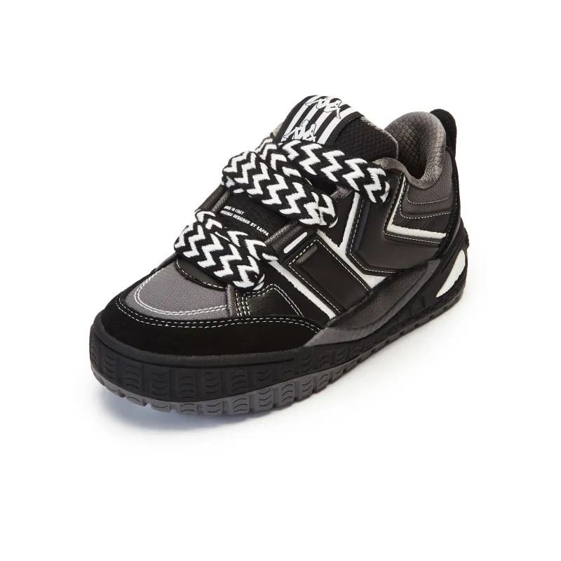 Kappa Anti Slip Wear Resistant Low Top Skateboard Shoes Unisex Black-1