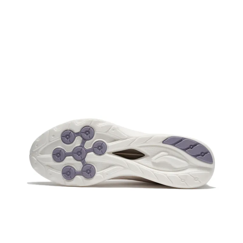 LiNing Qingyi Cushioning Abrasion Resistant Breathable Low Top Running Shoes Men's White Umber-2