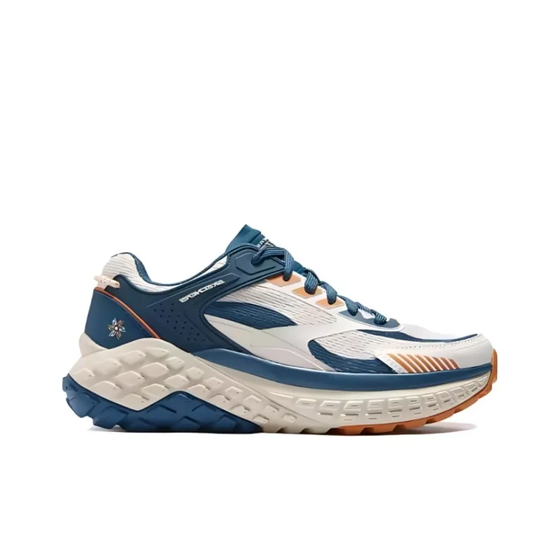 Skechers Sport Cushioned Slip Resistant Low Top Casual Running Shoes Men's Beige Blue-1