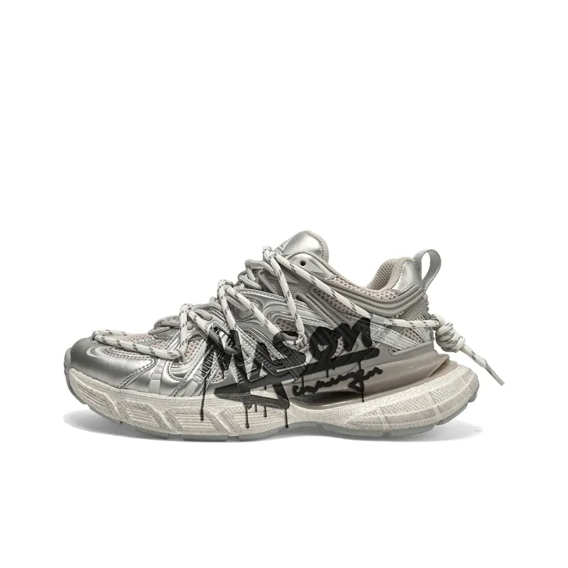 Masongarments Cage Series Abrasion Resistant, Breathable, Lightweight, Height Increasing Low Top Chunky Sneakers Unisex-41