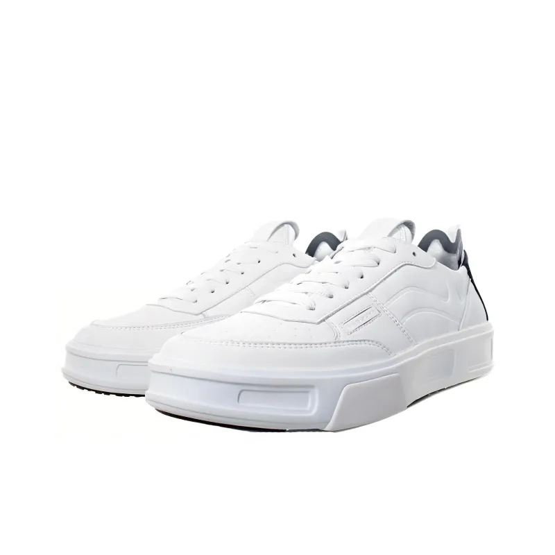 FESSURA Low-Top Skateboard Shoes Unisex White Black-3