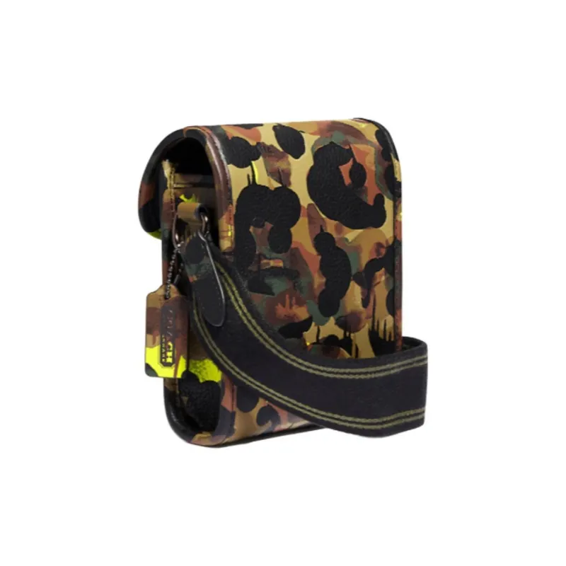 COACH Charter Leather Crossbody Bag Coin Purse Sling Bag Mini Men's Camouflage-1