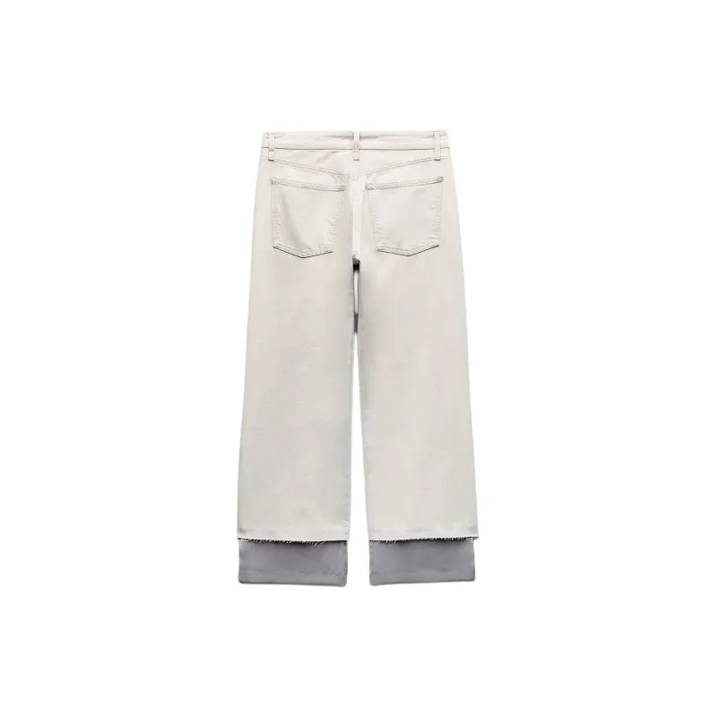 ZARA Trf Jeans Women's White/Gray-1