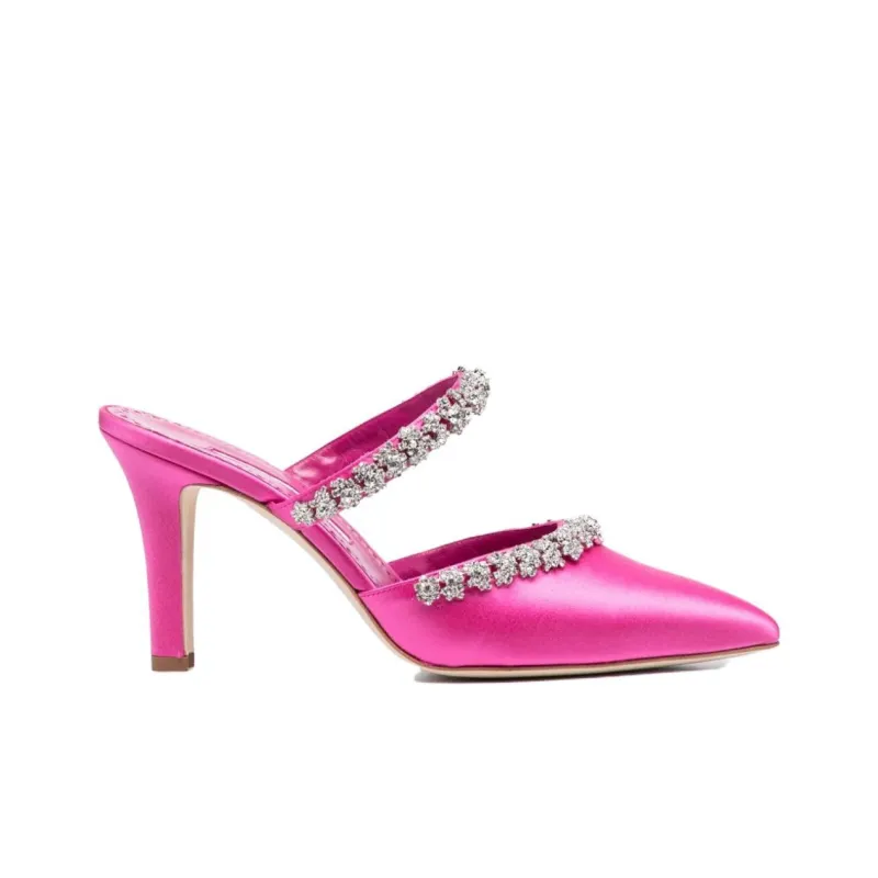 MANOLO BLAHNIK Vedadamu 80mm Crystal embellished Mules-1