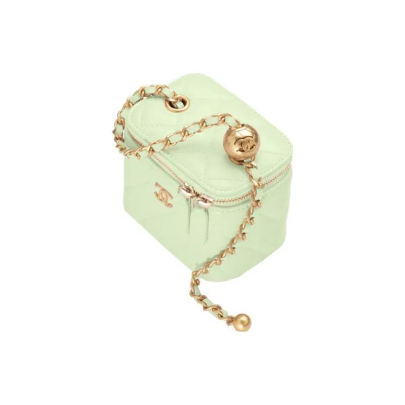 CHANEL Cow Leather Crossbody Bags Mini Women's Mint Green-1