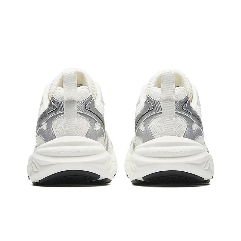 Anta Anti Slip Wear Resistant Low Top Running Shoes Men's Gray White-3