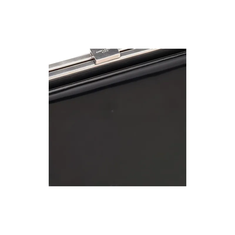 SAINT LAURENT LE ANNE MARIE Leather Bonded Patent Leather Portable Crossbody Bag Shoulder Bag Women's Black-4