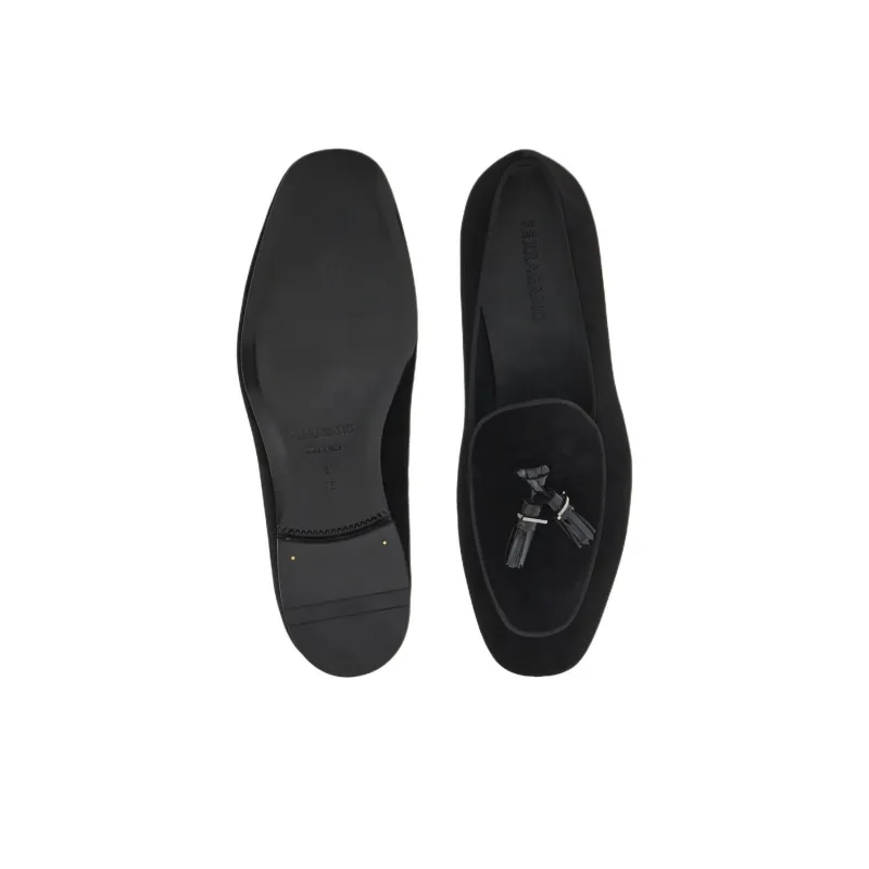 FERRAGAMO Tasselled Velvet Loafers-4
