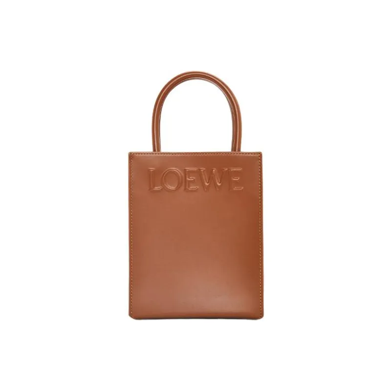 LOEWE Smooth Calf Leather Tote Bag, Shopping Bag, Handbag Regular Women's Brown-0