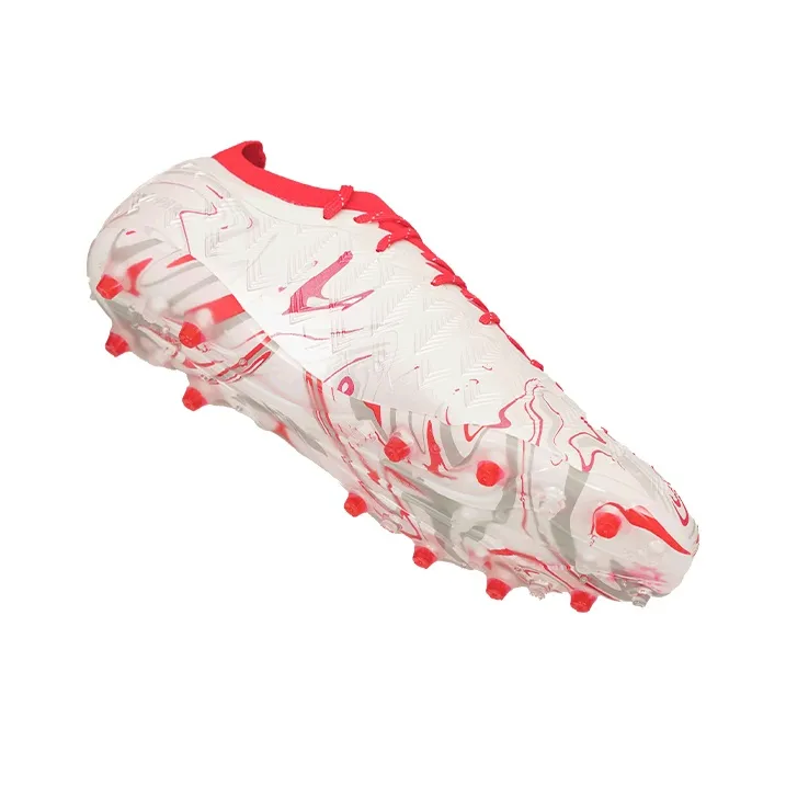 KELME MG Rubber Short Studs Lightweight Coverage Soccer Shoes Men's White Red-4