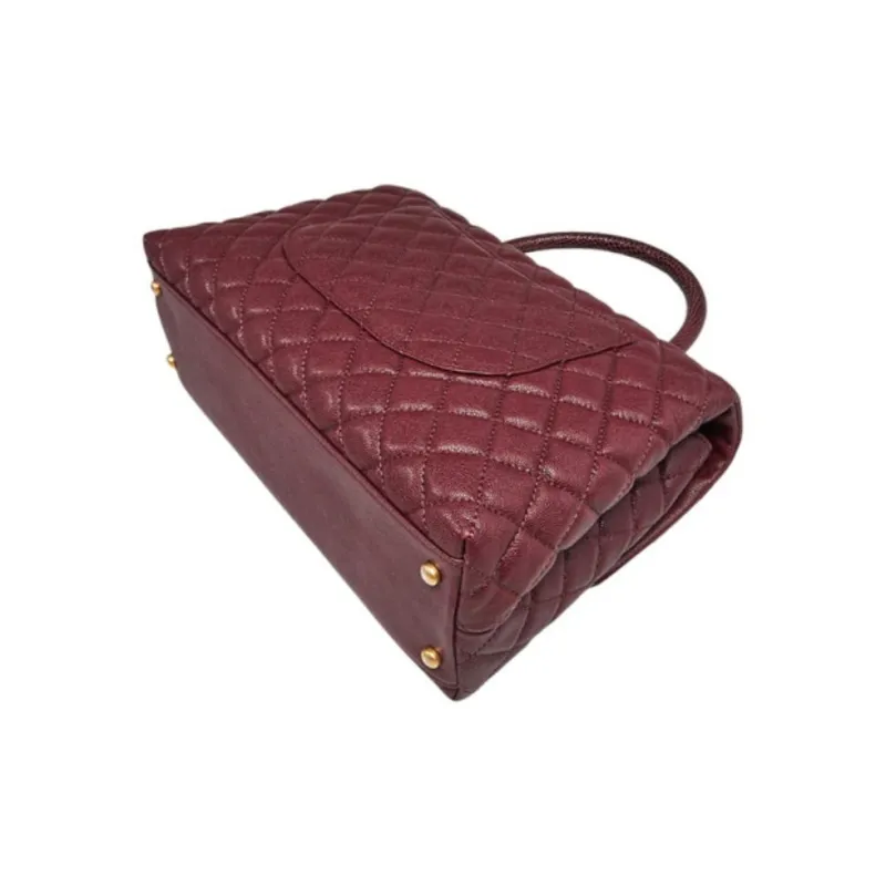 CHANEL Coco Handle Grain Cow Leather Shoulder Bag, Crossbody Bag, Handbag Trumpets Women's Red-1