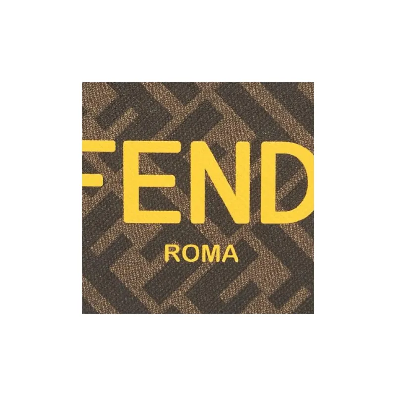 FENDI Cotton Wallet Tubas Men's Brown-3