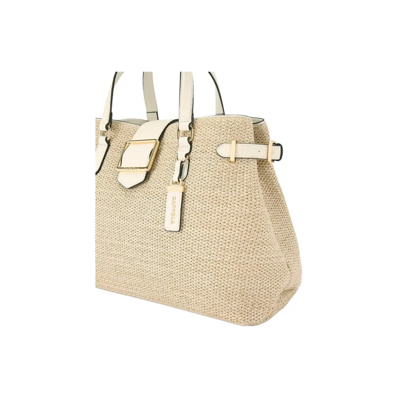 Kurt Geiger London Raffia Shoulder Bag Crossbody Bag Handbag Women's Natural & White-3