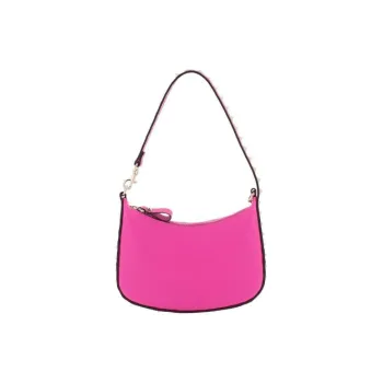 Valentino Rockstud Grained Calfskin Hobo Bag Handbag Shoulder Bag Women's Fuchsia