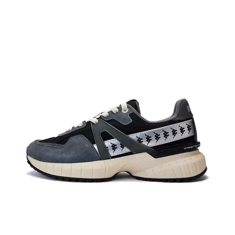 Kappa Anti Slip Wear Resistant Low Top Casual Shoes Unisex Black Gray-0