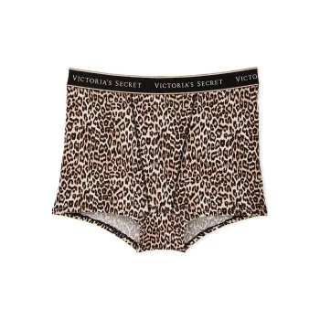 Victoria's Secret PINK COTTON Logo Cotton High-Waist Boyshort Panty/N C Underpants Women's 1 Pack Leopard Print