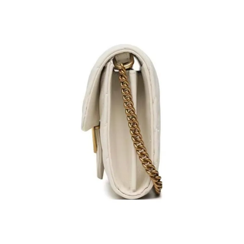 PINKO Leather Crossbody Bag, Shoulder Bag, Wallet Women's White-2