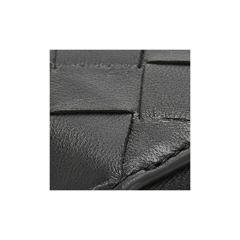 Bottega Veneta Sheepskin Leather Coin Purse Women's Black-4