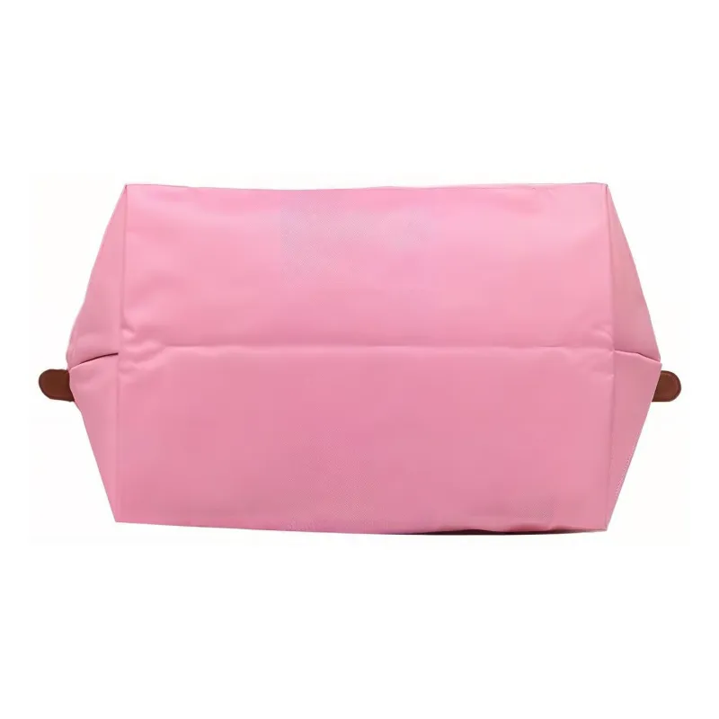 LONGCHAMP Le Pliage Canvas With Cow Leather Detail Dumpling Bag Handbag Medium Size Women's Pink-1