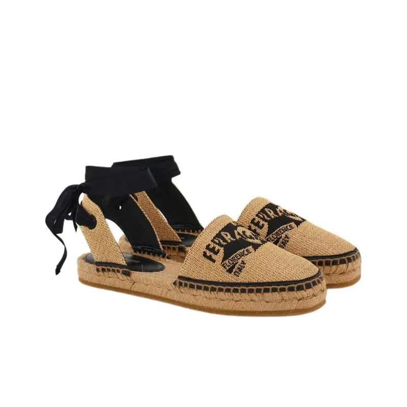 FERRAGAMO Logo-embroidered Raffia Espadrilles-2