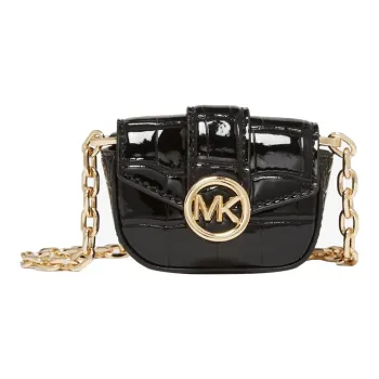 MICHAEL KORS Carmen Artificial Leather Earphone Case Crossbody Bag Extra Small Women's Black