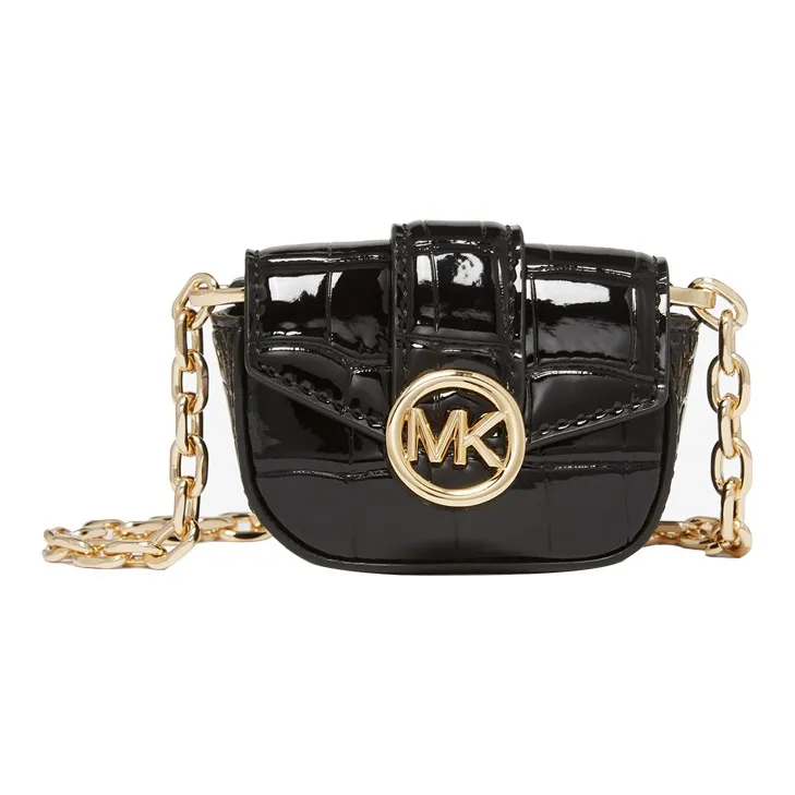 MICHAEL KORS Carmen Artificial Leather Earphone Case Crossbody Bag Extra Small Women's Black-0