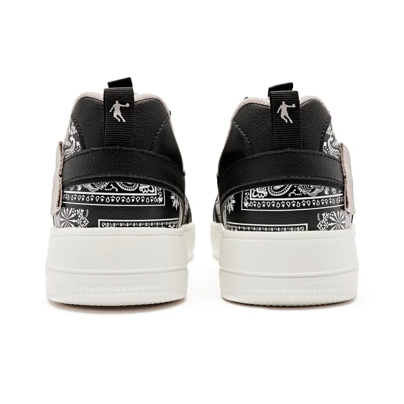 QIAODAN Coverage Slip-Resistant Balance Low-Top Skateboard Shoes Men's Black Smoke Mist-4