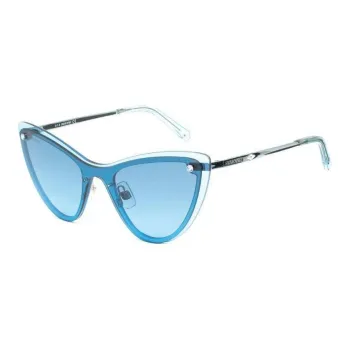 Swarovski Irregular Shape Sunglasses Women's Blue