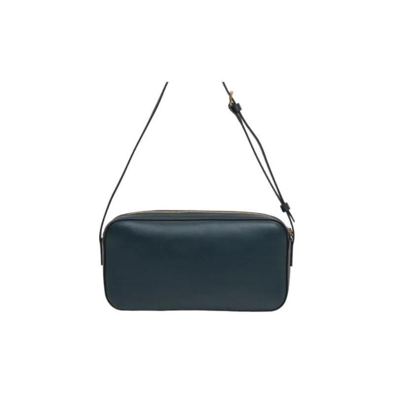 CELINE Triomphe Shiny Calfskin Portable Crossbody Bag Shoulder Bag Women's Green-2