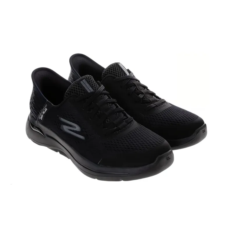 Skechers Go Walk Arch Fit Hands Free Slip Ins Cushioning Wear Resistant Low Top Casual Shoes Men's Black-3