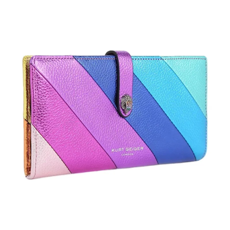 Kurt Geiger London Pebbled Cow Leather Wallet Women's Rainbow Multicolor-1