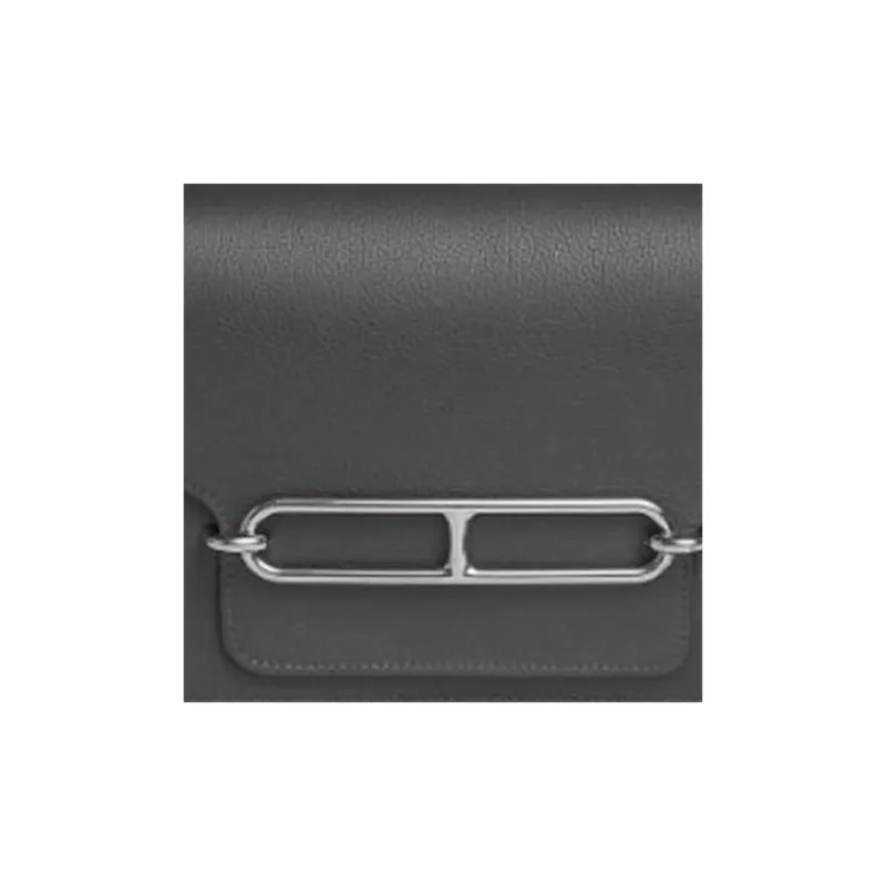 HERMES Roulis Evercolor Calfskin Pig Nose Bag Shoulder Bag Crossbody Bag Mini Women's Gray Black-1
