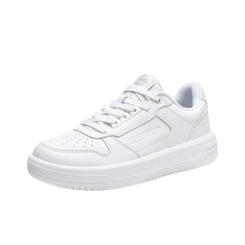 LOTTO Slip Resistant Cushioning Wear Resistant Low Top Skateboard Shoes Men's White-4