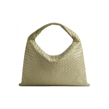 Bottega Veneta Calfskin Handbag Shoulder Bag Large Size Women's Limestone Green
