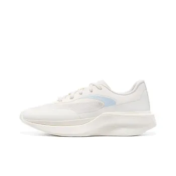 LI NING 1990 Rebound Cushioning Height Increase Low Top Casual Running Shoes Women's White Blue