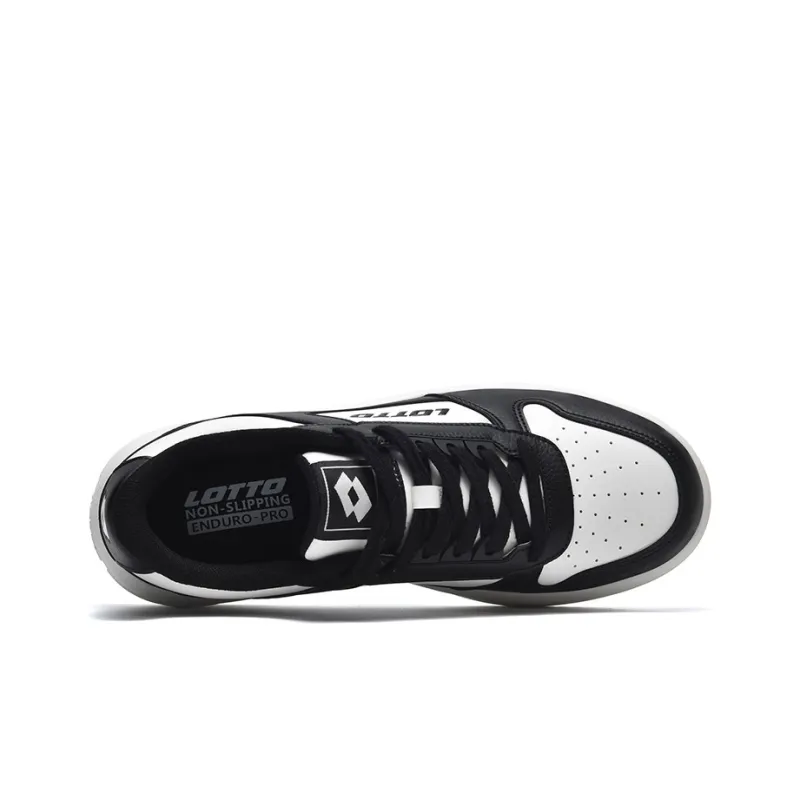 LOTTO Slip Resistant Cushioning Wear Resistant Low Top Skateboard Shoes Men's White Black-1