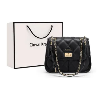 Simvay Clos Cow Leather With Synthetic Leather Chain Bag Shoulder Bag Women's Black/Ecru