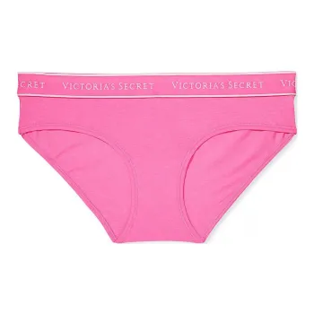 Victoria's Secret Logo Cotton Hiphugger Panty/Hollywood Pink Underpants Women's 1 Pack Rose Red