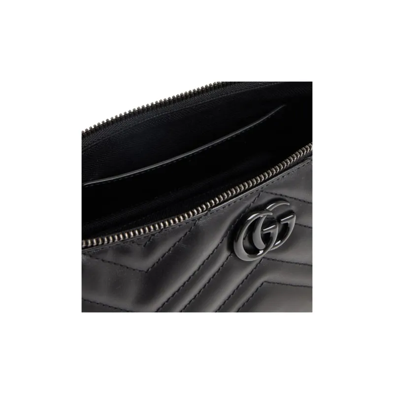 GUCCI GG Marmont Leather Handbag, Shoulder Bag Women's Black-7