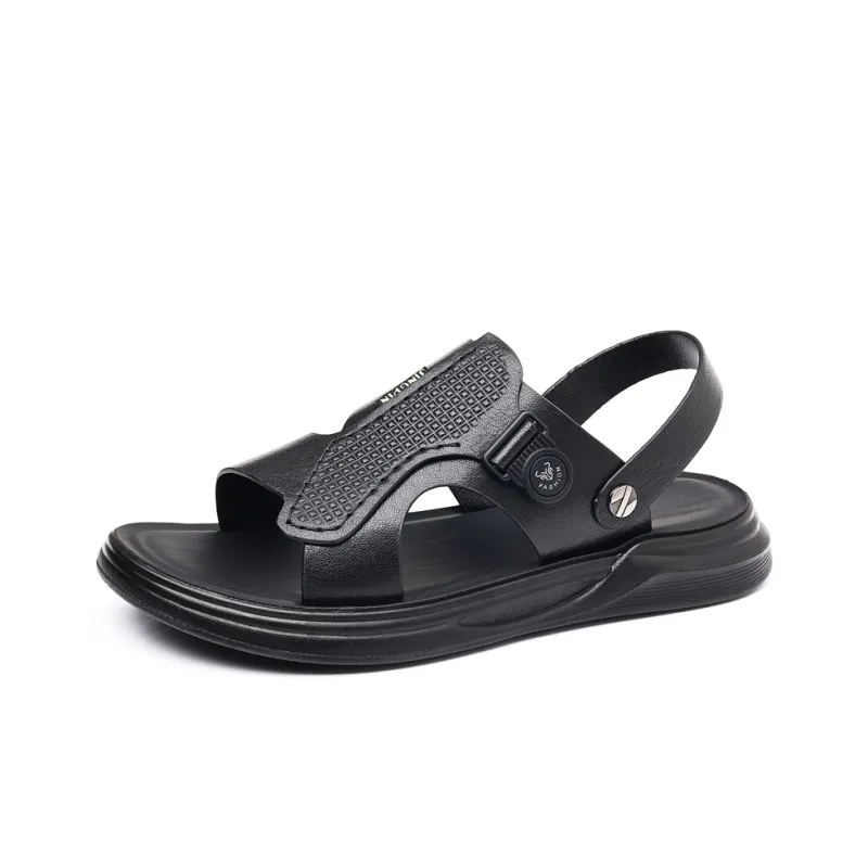 SHUPATE Beach Sandals Men Black/Brown-0