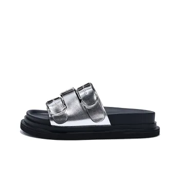 Junjali Slide Slippers Women's Silver/Black