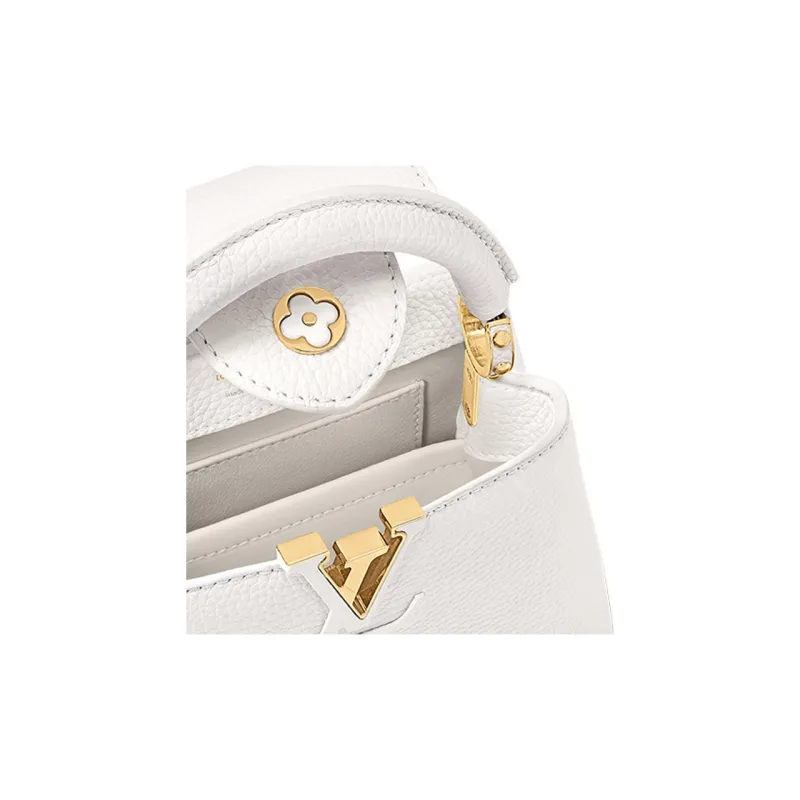 LOUIS VUITTON Capucines Taurillon Leather Tote Bag Shopping Bag Shoulder Bag Crossbody Bag Handbag Mini Women's White-5