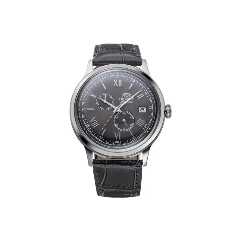 ORIENT Manual Mechanical Movement Leather Strap Watch 40.5mm Men's Watches Gray Dial-0
