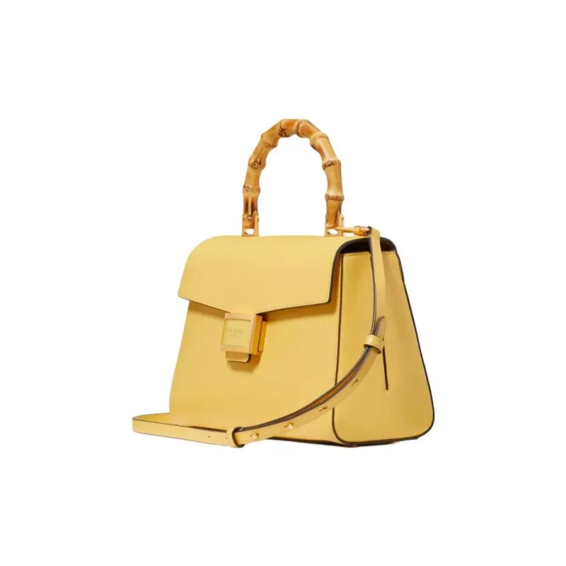 Kate Spade Katy Leather Shoulder Bag Crossbody Bag Handbag Medium Size Women's Yellow-1